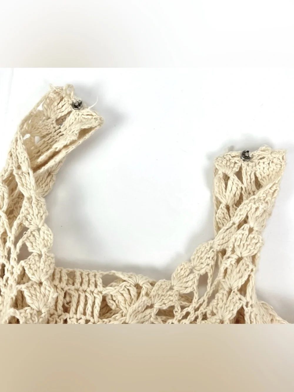Free People Boho Macramé Crochet Knit Mini Cover Dress in Ivory Combo size Small